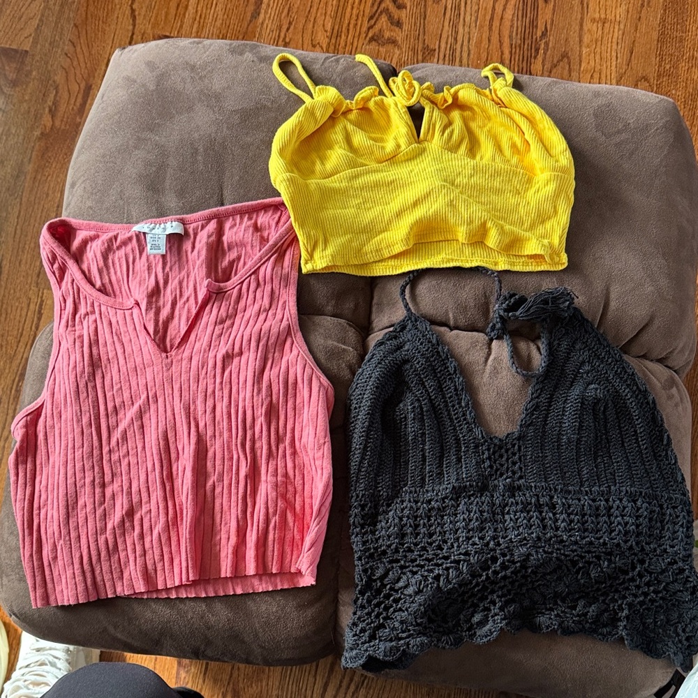 3 Summer Women's Tops - Pink, Yellow, and Black